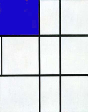 Composition B with Cobalt - Piet Mondrian reproduction oil painting