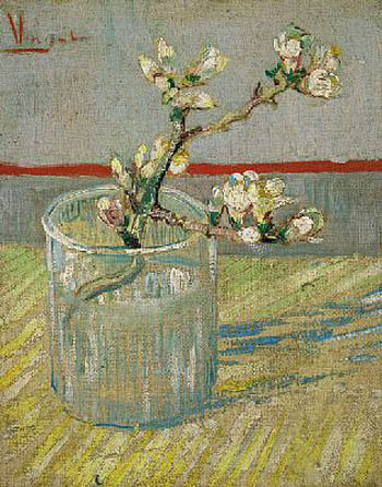 Almond Blossom Branch in a Glass 1888 - Vincent van Gogh reproduction oil painting