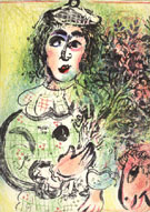 Clown with Flowers - Marc Chagall