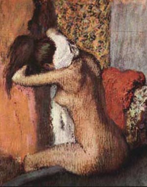 After the Bath, Woman Drying Her Nape 1895 - Edgar Degas reproduction oil painting