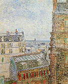 View of Paris from Vincent's Room in the Rue Lepic 1887 (1) - Vincent van Gogh reproduction oil painting