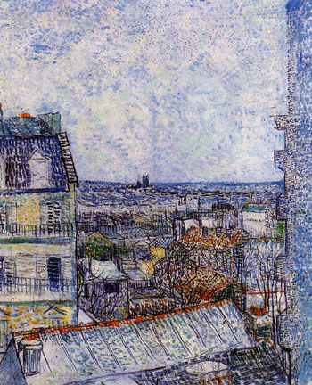 View of Paris from Vincent's Room in the Rue Lepic 1887 (2) - Vincent van Gogh reproduction oil painting