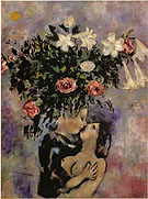 Lovers Under Lilies 1922 - Marc Chagall