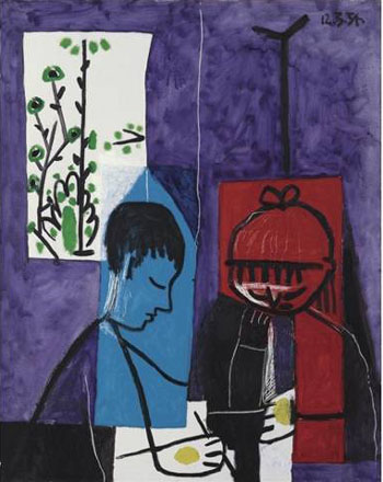 Enfants Dessinant 1954 - Pablo Picasso reproduction oil painting