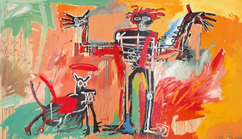 Boy and Dog in a Johnnypump - Jean-Michel-Basquiat reproduction oil painting