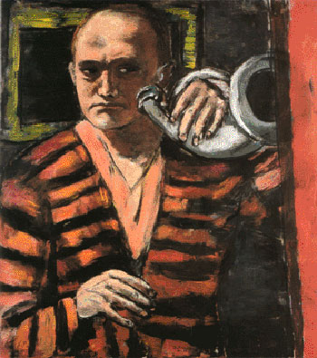 Self Portrait with Horn 1938 - Max Beckmann reproduction oil painting