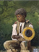 Taking Sunflower to Teacher 1875 - Winslow Homer reproduction oil painting