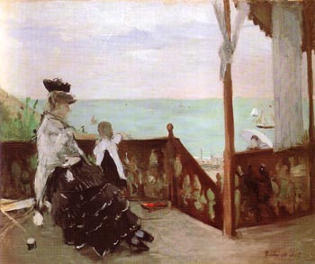 In a Villa at the Seaside 1874 - Berthe Morisot reproduction oil painting