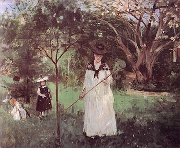 Chasing Butterflies 1874 - Berthe Morisot reproduction oil painting