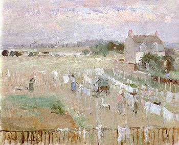 Hanging the Laundry out to Dry 1875 - Berthe Morisot reproduction oil painting