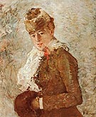 Winter Woman with a Muff 1880 - Berthe Morisot reproduction oil painting