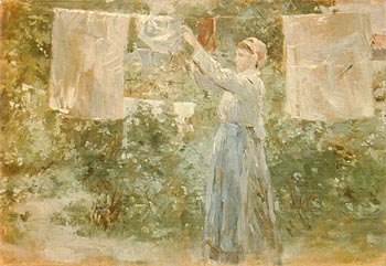 Peasant Hanging the Washing 1881 - Berthe Morisot reproduction oil painting