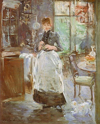 In the Dining Room 1886 - Berthe Morisot reproduction oil painting