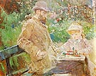 Eugene Manet and his Daughter at Bougival 1881 - Berthe Morisot
