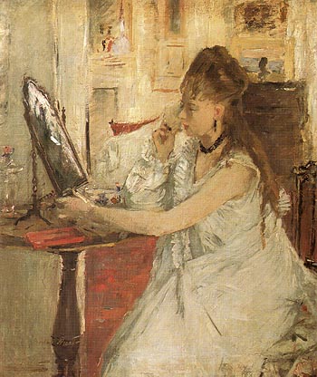 Young Woman Powdering her Face 1877 - Berthe Morisot reproduction oil painting