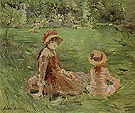 In the Garden Maurecourt 1884 - Berthe Morisot reproduction oil painting