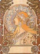 Zodiac 1896 - Alphonse Mucha reproduction oil painting