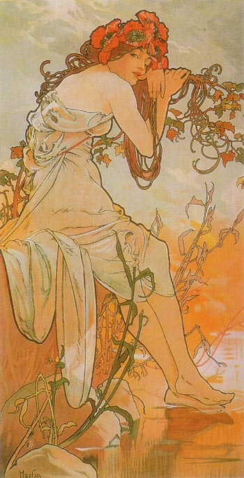 Summer (from the Seasons series) 1896 - Alphonse Mucha reproduction oil painting