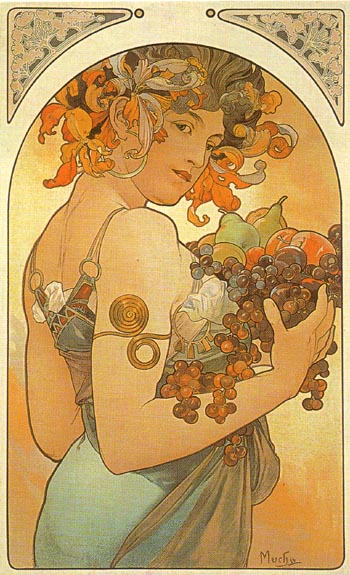 Fruit 1897 - Alphonse Mucha reproduction oil painting