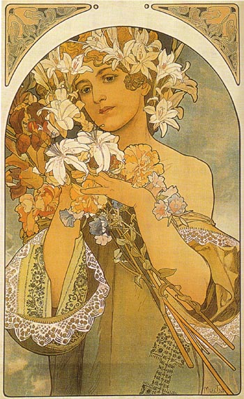 Flower 1897 - Alphonse Mucha reproduction oil painting