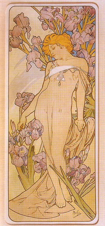 Iris 1898 - Alphonse Mucha reproduction oil painting