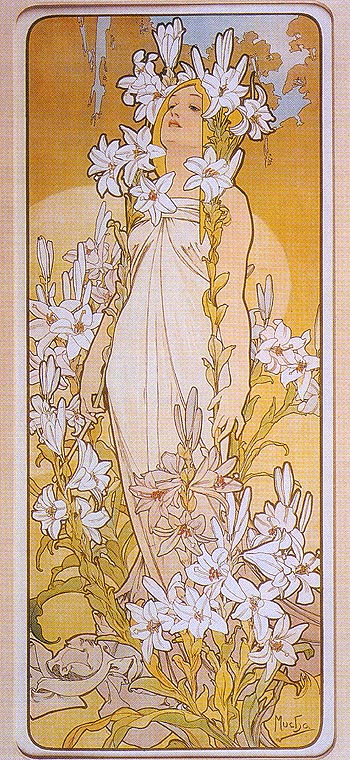 Lily 1898 - Alphonse Mucha reproduction oil painting