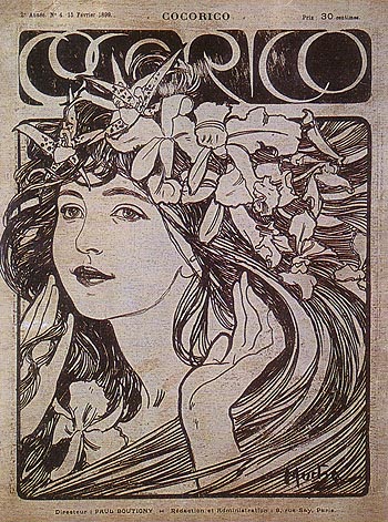 Cocorico 1899 - Alphonse Mucha reproduction oil painting