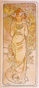 Rose 1898 - Alphonse Mucha reproduction oil painting