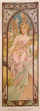 Awake in the Morning 1899 - Alphonse Mucha reproduction oil painting