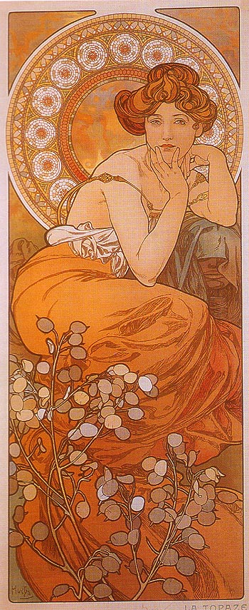 Topaz - Alphonse Mucha reproduction oil painting