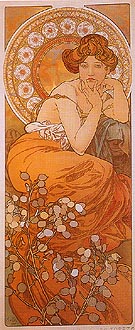 Topaz - Alphonse Mucha reproduction oil painting