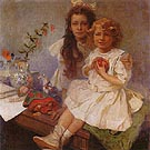 Jaroslava and Jiri the Artist s Children 1919 - Alphonse Mucha