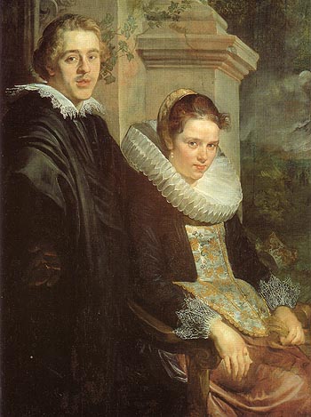 Portrait of a Young Married Couple 1615 - Jacob Jardaens reproduction oil painting