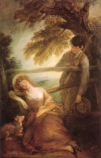 Haymaker and Sleeping Girl c1785 - Thomas Gainsborough reproduction oil painting