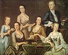 The Greenwood Lee Family c1747 - John Greenwood reproduction oil painting