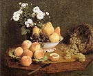 Flowers and Fruit on a Table 1865 - I Fantin-latour reproduction oil painting