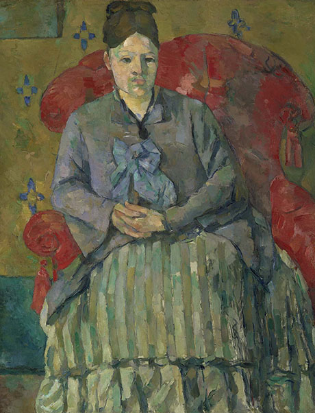 Madam Cezanne in a Red Armchair - Paul Cezanne reproduction oil painting