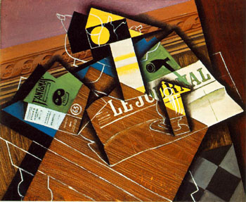 Fantomas Pipe and Newspaper - Juan Gris reproduction oil painting