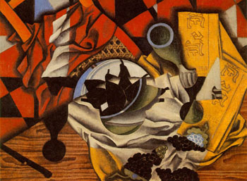 Pears and Grapes on a Table 1913 - Juan Gris reproduction oil painting