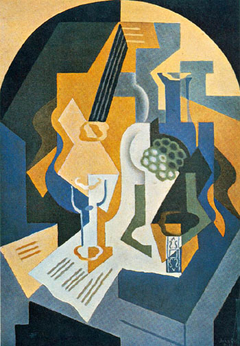 Still Life with Fruit Dish and Mandolin 1919 - Juan Gris reproduction oil painting