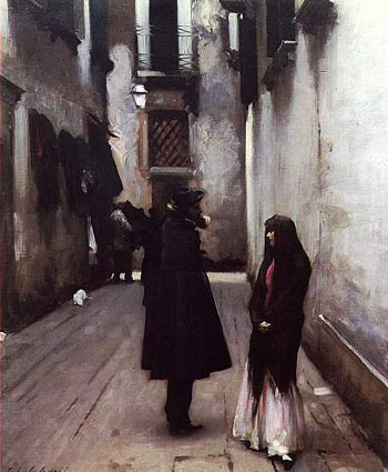 Venetian Street c1880 - John Singer Sargent reproduction oil painting
