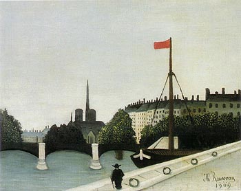 View of the Ile Saint Louis seen from the Quai Henri IV 1901 - Henri Rousseau reproduction oil painting