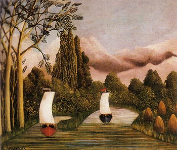 The Banks of the Oise c1908 - Henri Rousseau reproduction oil painting