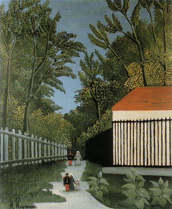 Walk in the Parc Monsouris c1910 - Henri Rousseau reproduction oil painting