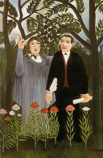 The Muse Inspiring the Poet 1909 - Henri Rousseau reproduction oil painting