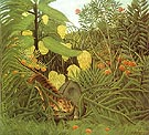 Fight between a Tiger and a Buffalo 1908 - Henri Rousseau reproduction oil painting