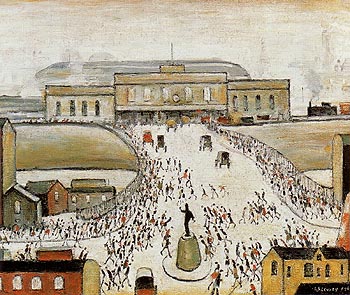 Station Approach 1962 - L-S-Lowry reproduction oil painting