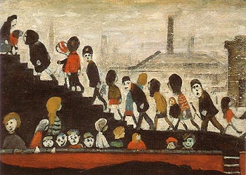 Children on the Steps - L-S-Lowry reproduction oil painting