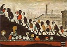 Children on the Steps - L-S-Lowry reproduction oil painting