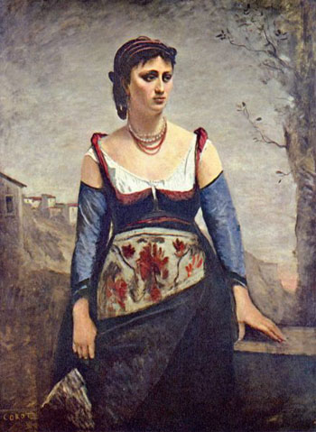 Agostina 1866 - Jean-baptiste Corot reproduction oil painting